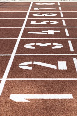 Spor alanında, parça arka plan kırmızı koşu parkuru