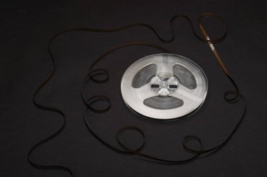 Yakın çekim eski reel bir tabe siyah ile