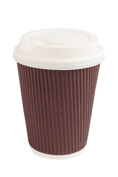 Kaffeetasse zum Mitnehmen isoliert auf weißem Hintergrund — Stockfoto