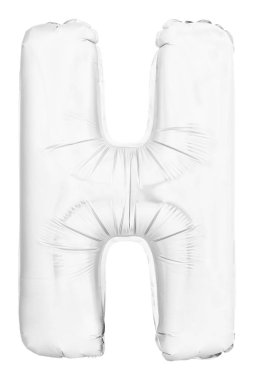 Beyaz harf H şişme helyum balonu üzerinde beyaz izole yapılmış