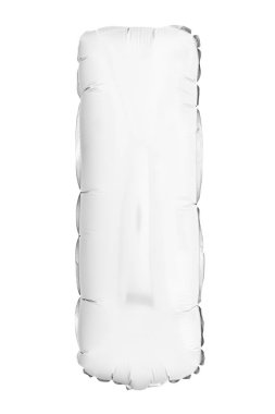 Beyaz mektup izole şişme helyum balonu beyaz üzerine yapılmış