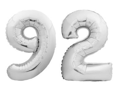 Şişme balon beyaz gümüş krom numara numara 92 doksan iki yapılmış