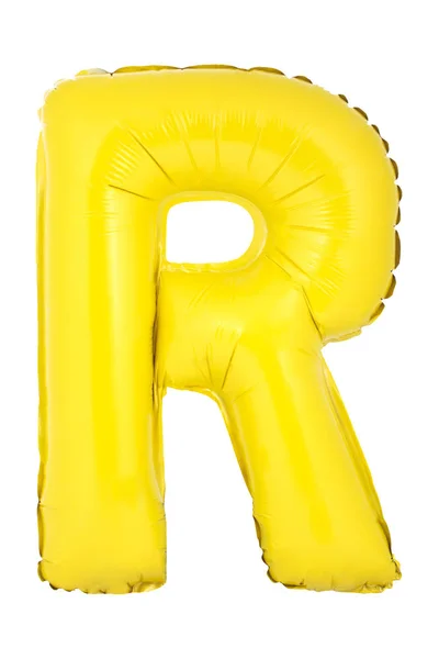 Letra R hecha de globo inflable aislado sobre fondo blanco — Foto de Stock