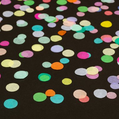 Konfeti siyah yakın çekim