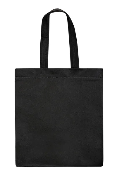Beyaz arkaplanda siyah kumaş çanta izole — Stok fotoğraf