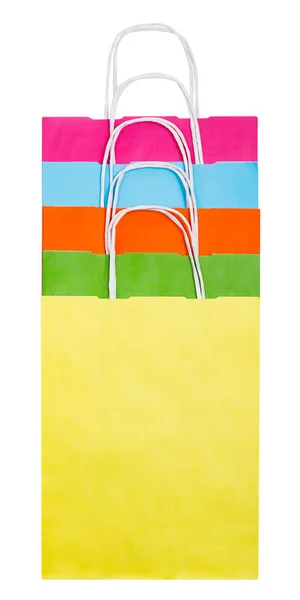Kleurrijke papieren zakken geïsoleerd op wit — Stockfoto