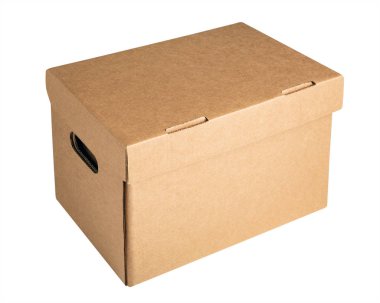 Beyaz izole karton arşiv saklama kutusu