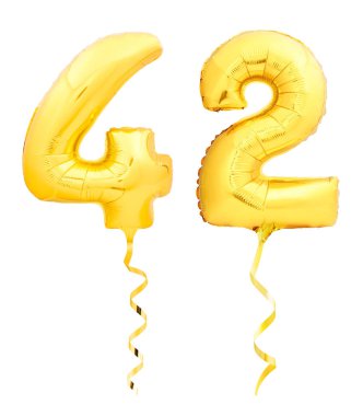 Altın Beyaz kurdele ile şişme balon yapılmış kırk iki 42 numara