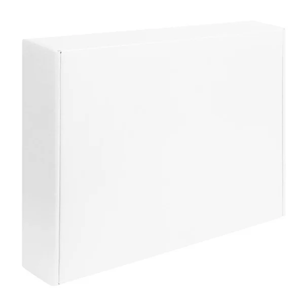 Witte kartonnen doos op wit — Stockfoto
