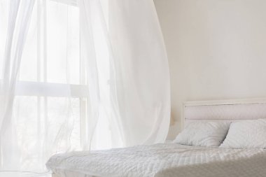 Soyut beyaz yatak odası