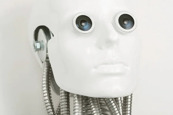 Gros plan de la tête du robot humanoïde — Photo