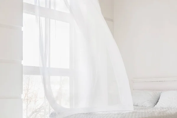Abstract white waving curtain