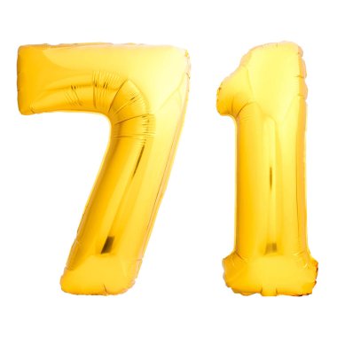 Altın sayı 71 yetmiş bir şişme balon yapılan