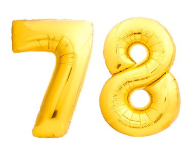 Altın sayı 78 yetmiş sekiz şişme balon yapılan