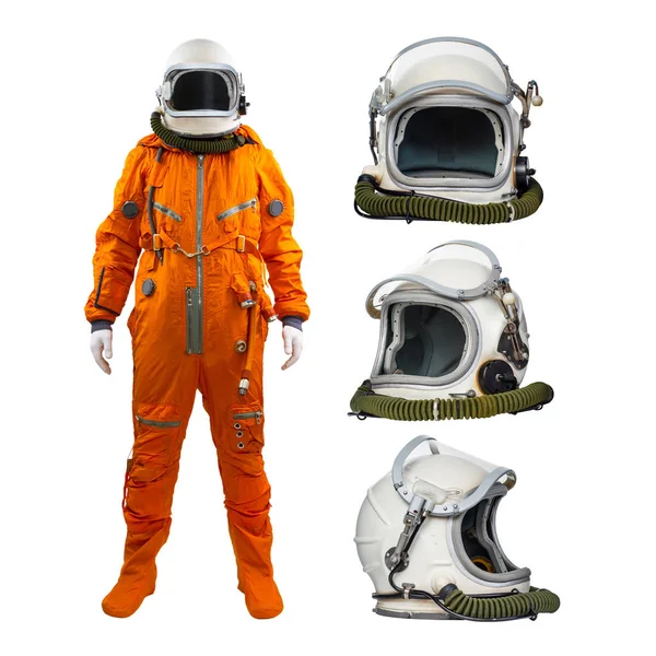 Астронавт в шлемах на белом фоне — стоковое фото