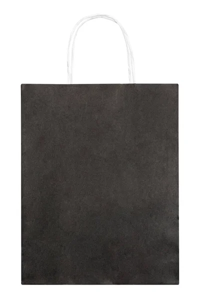 Black paper bag isolated on white — Stock Photo, Image