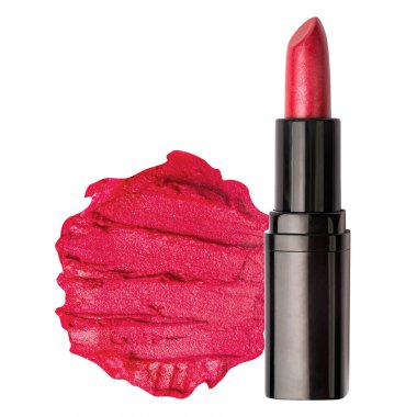 Beyaz arkaplanda izole edilmiş metin alanı olan ruj izli kırmızı ruj