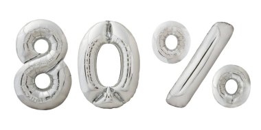 % 80 beyaz üzerine krom balonlar