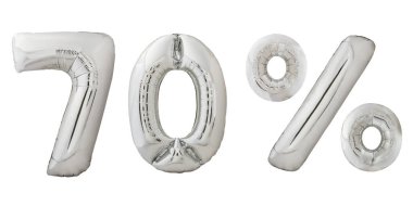 % 70 beyaz üzerine krom balonlar