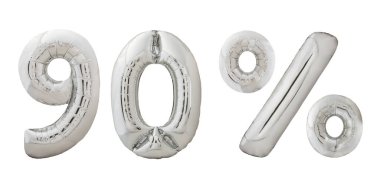 Beyaz üzerine yüzde doksan krom balon