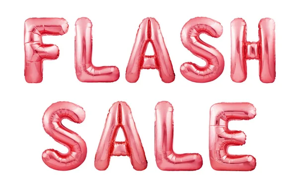 Words Flash Sale made of red inflatable balloons isolated on white background — Stock Photo, Image