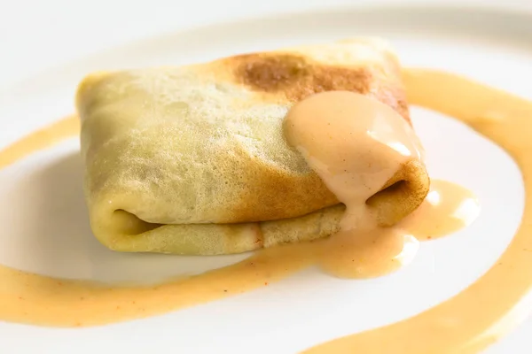 Húngaro Hortobagyi Palacsinta Crepe Hortobagy Uma Panqueca Fina Salgada Recheada — Fotografia de Stock