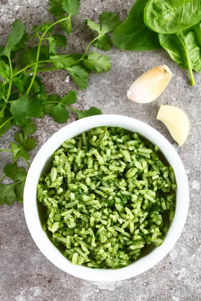 Traditional Mexican Arroz Verde Green Rice Dish Made Long Grain — Stock Photo, Image