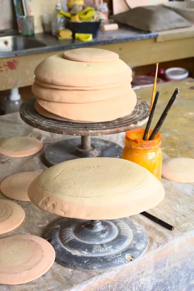 Osorno Chile September 2015 Handmade Clay Bowls Pottery Wheels Workshop — Stock Photo, Image