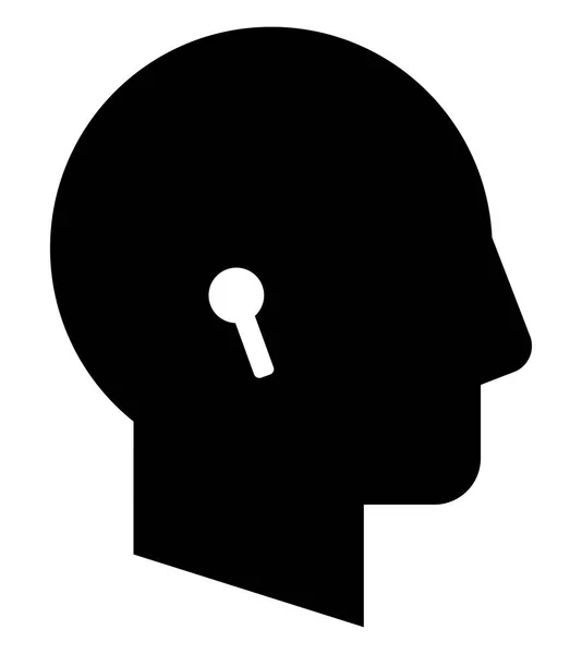 Head Wireless Earphones Icon Vector Icon Male Profile Wireless Headphones — Stock Vector