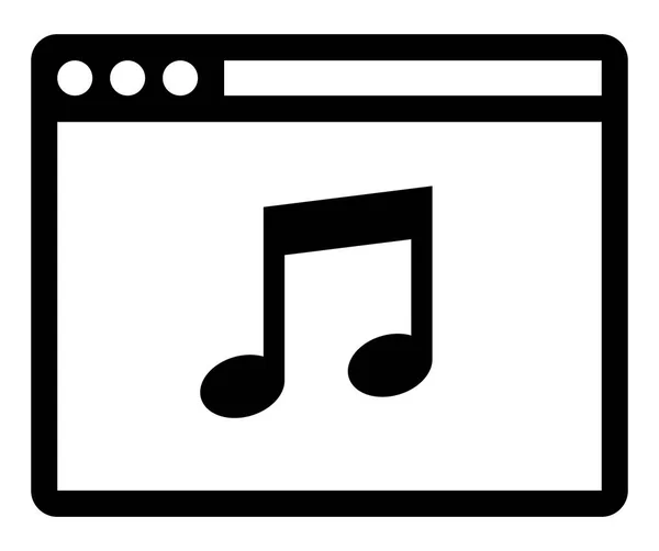 Web Music Player Icon Vector Icon Web Browser Musical Note — Stock Vector