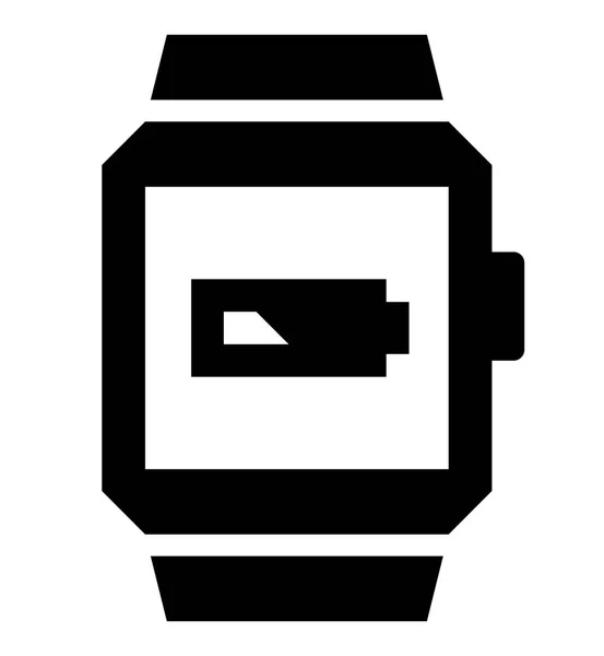 Smartwatch Ikona Vybité Baterie Vektorové Ikony Chytré Hodinky Ukazuje Nízké — Stockový vektor