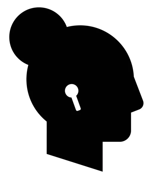 Femme Avec Icône Des Écouteurs Sans Fil Icône Vectorielle Profil — Image vectorielle