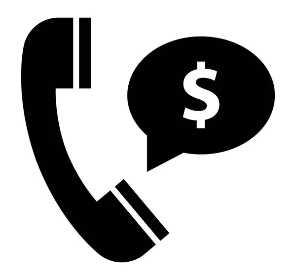 Cold Calling Icon Vector Icon Telephone Handset Chat Bubble Dollar — Stock Vector