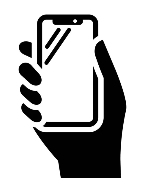 Hand Holding Phone Icon Vector Icon Mobile Phone Hand — Stock Vector