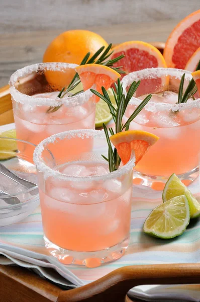 Este Magnífico Cocktail Palomas Rosa Frescos Uma Bebida Festiva Ideal — Fotografia de Stock