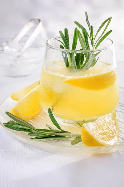 Kyld Cocktail Vodka Och Tonic Med Tillägg Färskpressad Citronsaft — Stockfoto