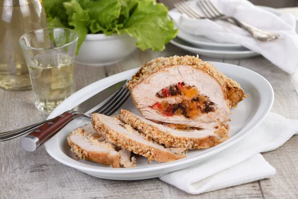 Pavo relleno con fruta seca — Foto de Stock