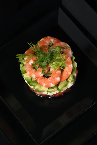 Tartare avocado and shrimp — Stock Photo, Image