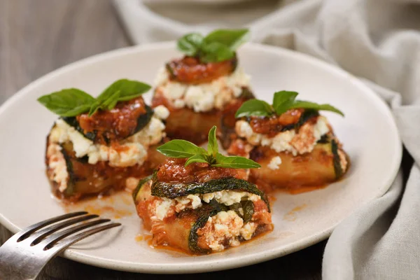 Ricotta ile Kabak Rulo — Stok fotoğraf