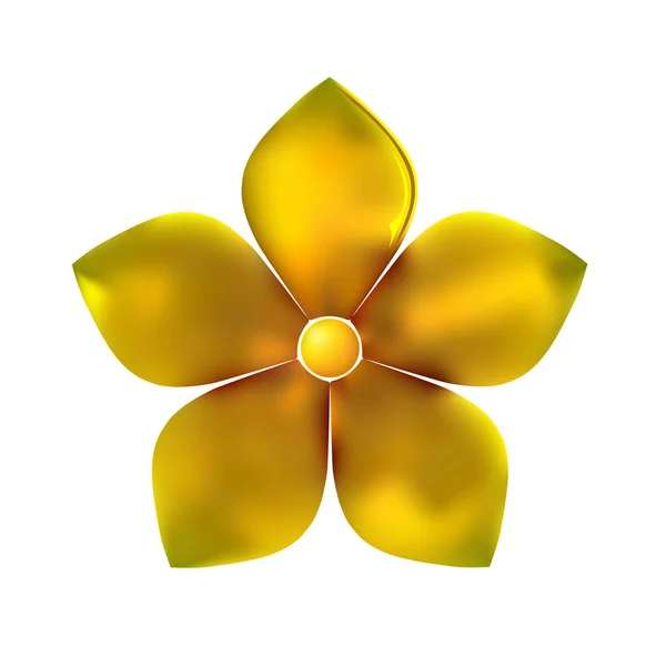 Patrón Oro Flor Imposible Metal Aislado Sobre Fondo Blanco Ilustración — Vector de stock