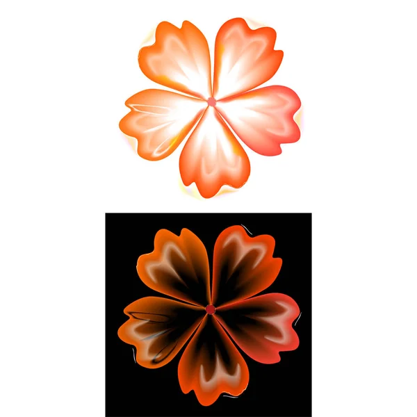 煙のようなパターンの花五花弁セット ベクトル イラストの背景に分離 — ストックベクタ
