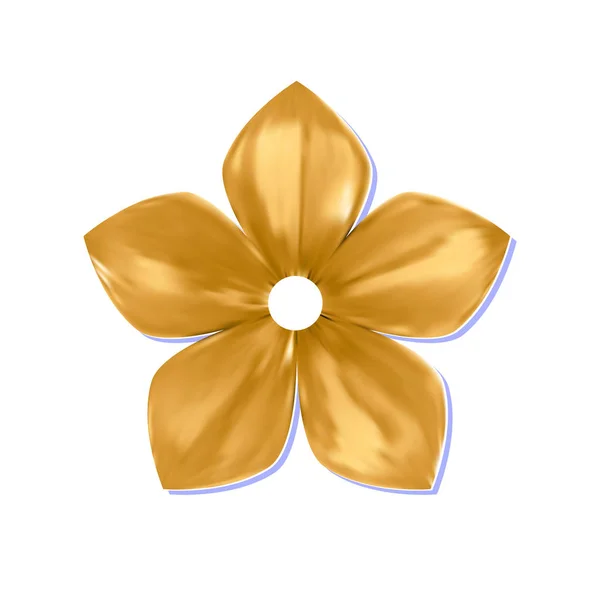 Patrón Oro Flor Imposible Metal Aislado Sobre Fondo Blanco Ilustración — Vector de stock