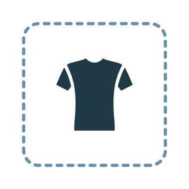 Kısa kollu tişört ön görünüm düz stil, üzerinde beyaz izole vektör çizim