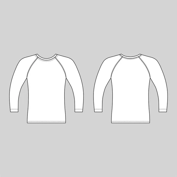 Shirt Man Sjabloon Voorkant Achterkant Uitzicht Vector Illustratie Geïsoleerd Achtergrond — Stockvector