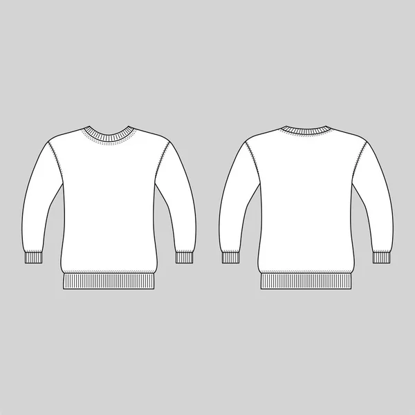 Košile Muž Šablona Přední Zadní Výhled Vektorové Ilustrace Izolované Pozadí — Stockový vektor