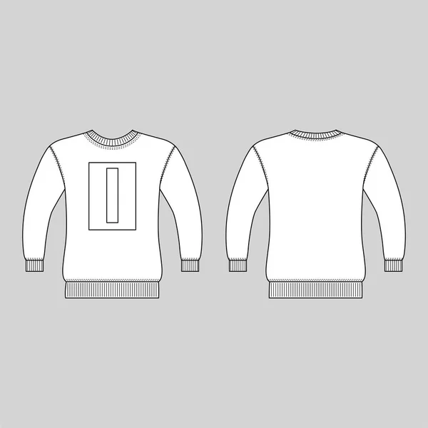 Shirt Uomo Modello Anteriore Vista Posteriore Illustrazione Vettoriale Isolato Sfondo — Vettoriale Stock