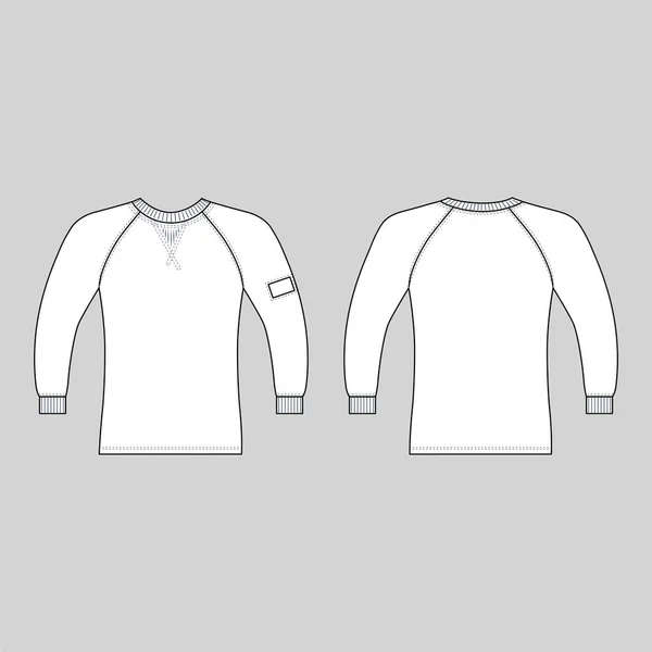 Shirt Man Template Frente Visão Traseira Ilustração Vetorial Isolada Fundo —  Vetores de Stock