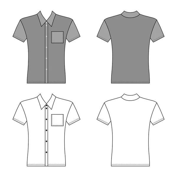 Camiseta Hombre Plantilla Frente Vistas Traseras Ilustración Vectorial Aislado Fondo — Archivo Imágenes Vectoriales