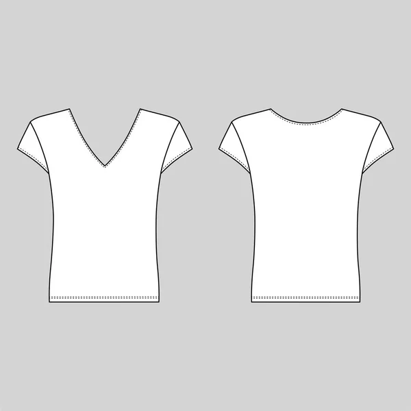 Shirt Mannen Mall Främre Bakre Utsikt Vektor Illustration Isolerade Bakgrunden — Stock vektor