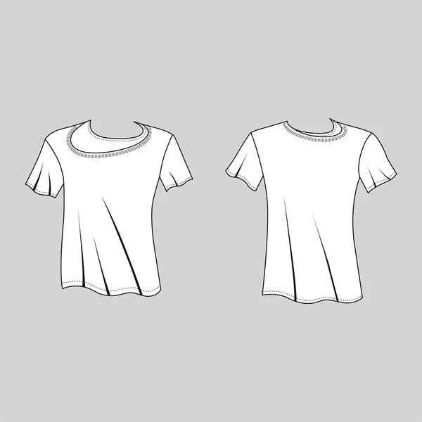 Shirt Man Template Frente Visão Traseira Ilustração Vetorial Isolada Fundo — Vetor de Stock